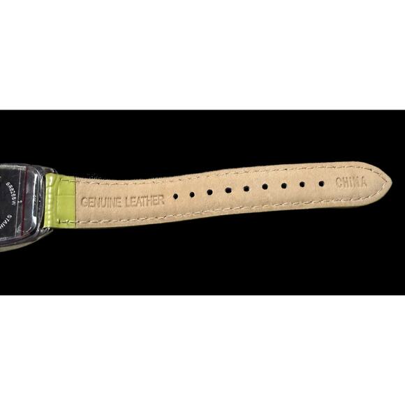 Avocado Green Mother of Pearl Watch Rhinestone Case NWT Chic